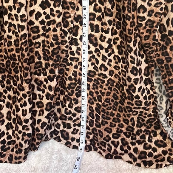 Good American Animal Leopard Print Kimono Robe Sz 16-28 Tie Sash - Picture 15 of 16